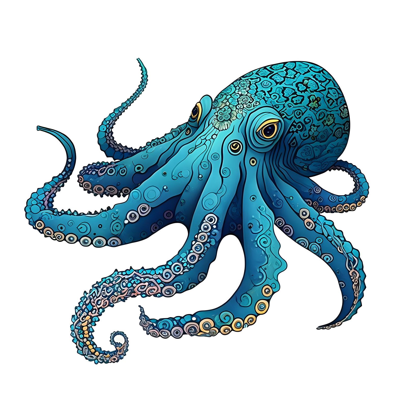 Octopus Pattern Wooden Puzzle, Irregular Animal Shapes, Stress Relief Toys, Birthday