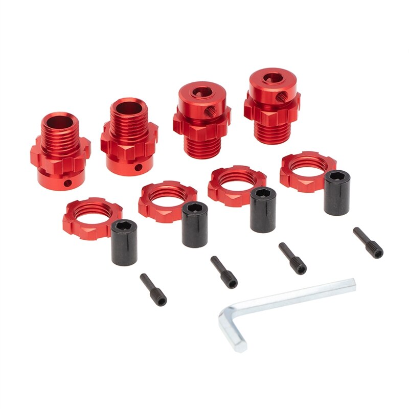 4 stk. 17mm sekskantmøtrik adapter splined hjulnav forlængelse kombinationsmaskine til 1/10 traxxas e-revo summit rc bildele