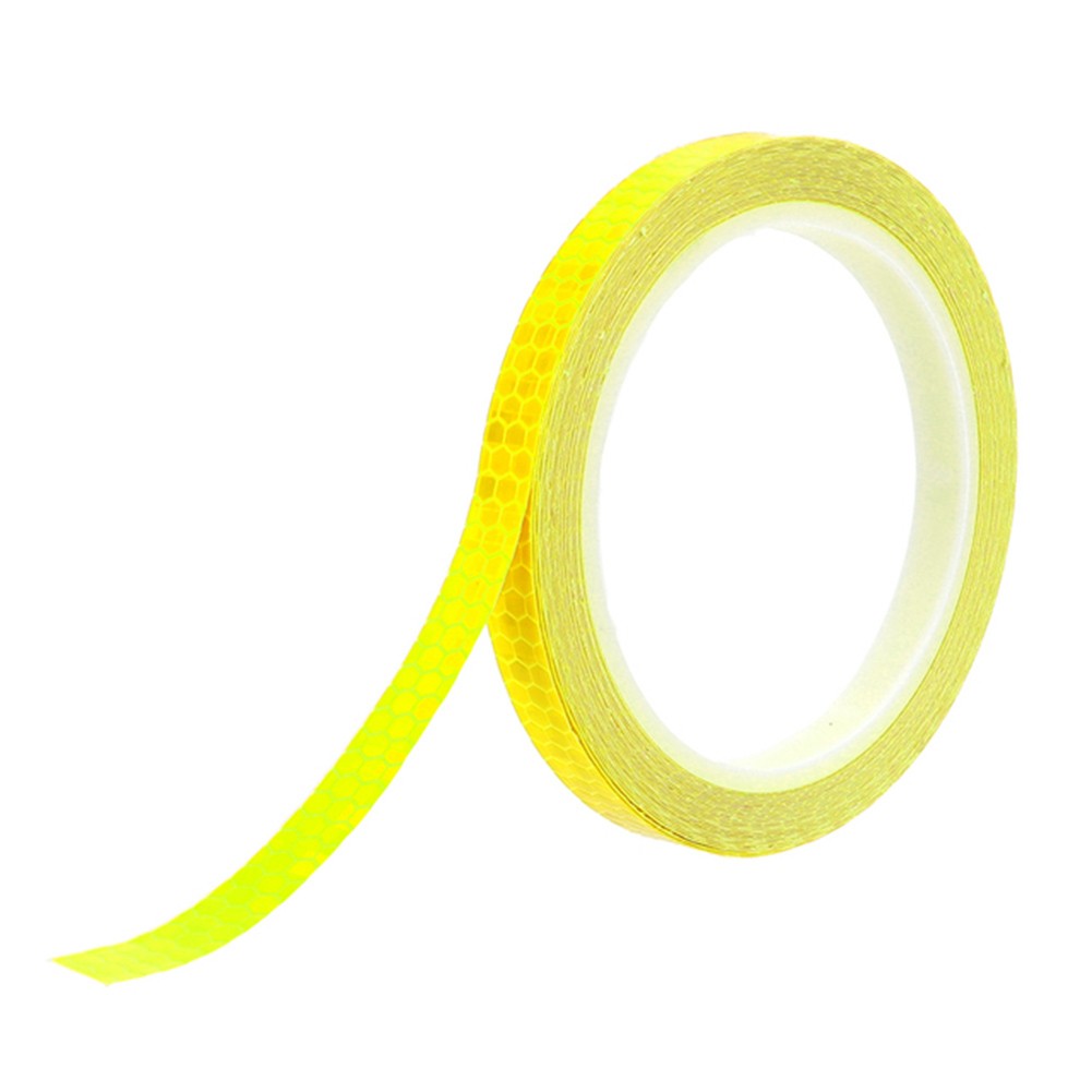 8m Reflektierendes Klebeband PVC Fahrradräder Reflektieren Fluoreszierender Aufkleber Fahrrad Reflektierendes Aufkleberstreifenband Für Radfahren Warnung Sicherheit: Gelb
