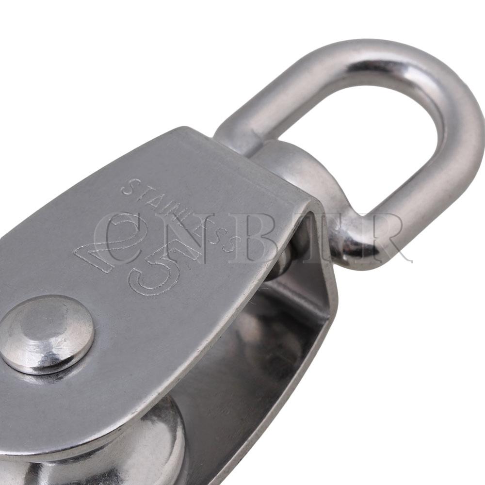 CNBTR Tainless Steel Wire Rope Crane Pulley Block Single Pulley Rigging