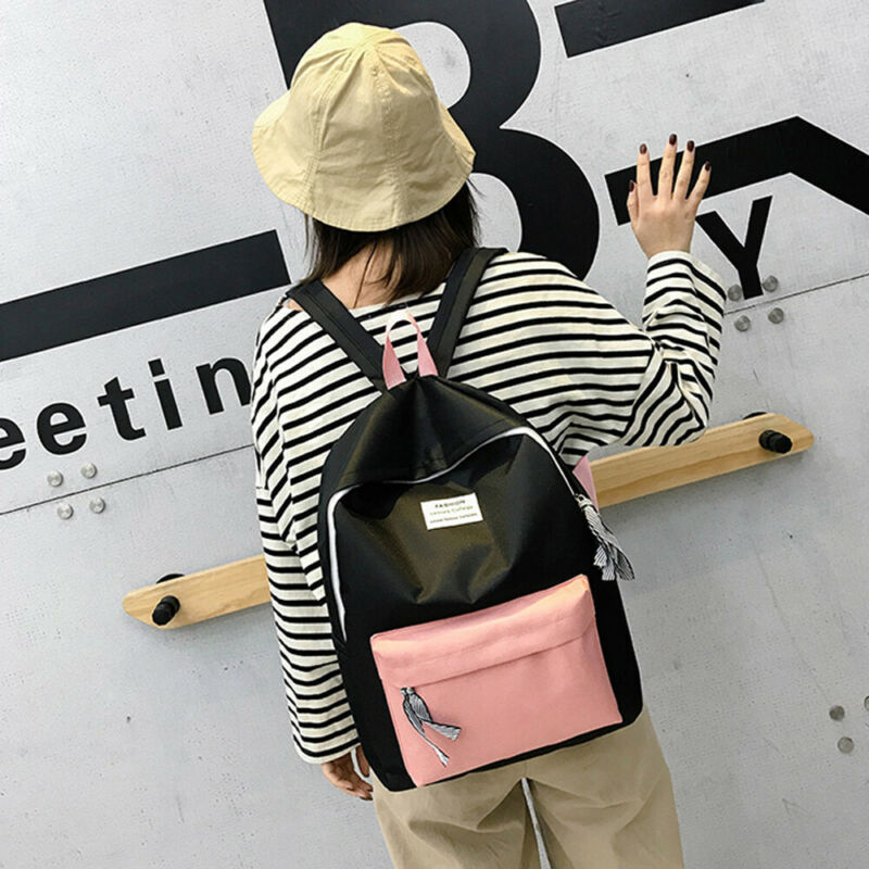 Women Canvas Backpack Travel Bookbag School Bag Laptop Rucksack Mochila for Teenage Girl