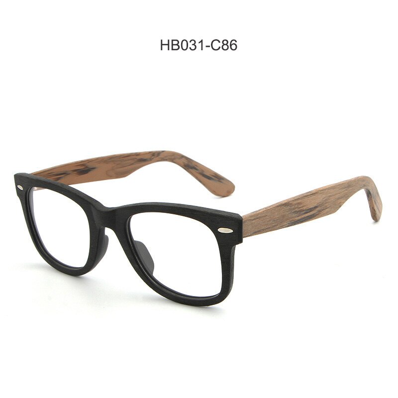 HDCRAFTER-montures de lunettes de Prescription, Grain de bois, monture optique pour myopie, avec lentille transparente, pour hommes et femmes, montures pour lunettes: HB031-C86