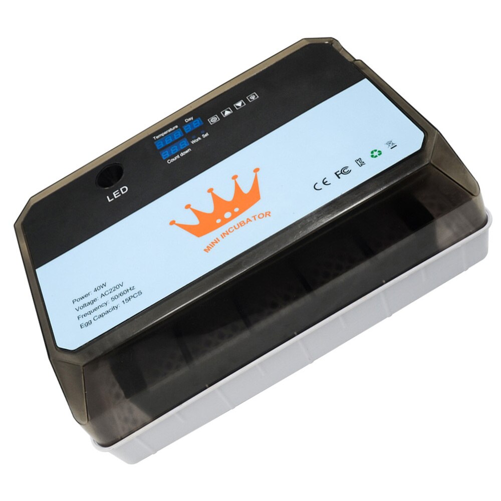 1 PC 15 Eggs Incubator Bird Poultry Egg Automatic Duck Chicken Incubator Turner Hatching Tool Box Hatcher: AU Plug