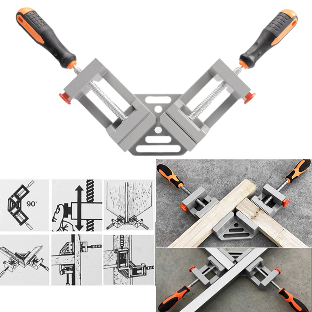 90 Degree Positioning Right Angle Clamp Aluminium Alloy Corner Clamp Woodworking Carpenter Tools Clamping For Door Picture Frame