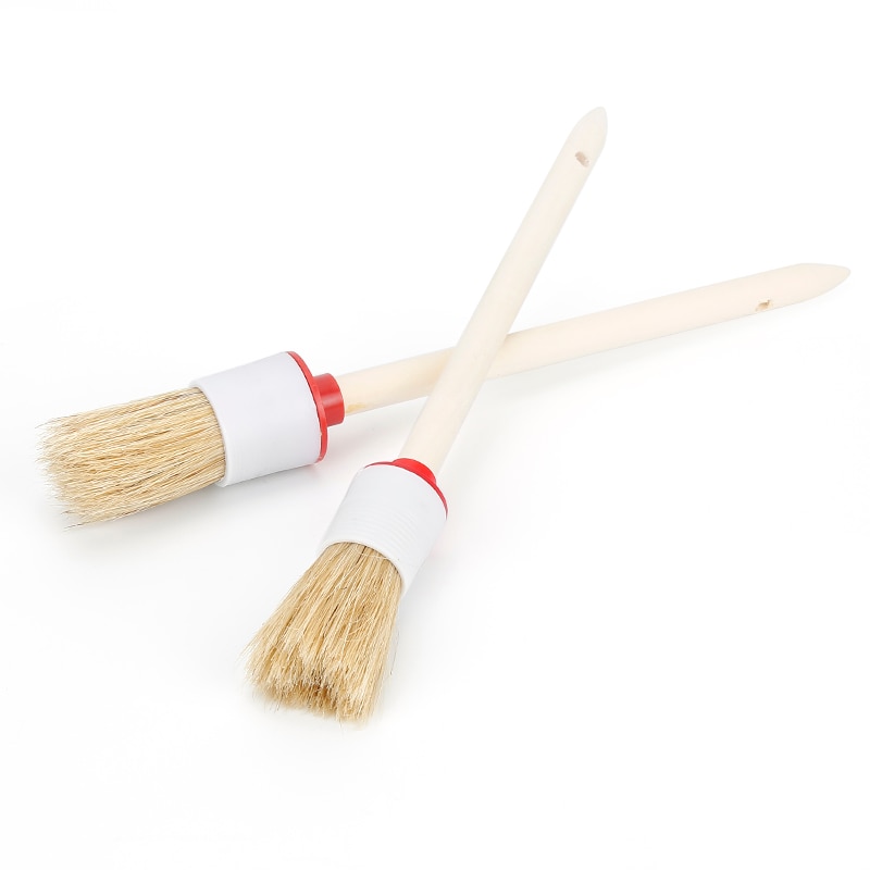 1 Uds. De cepillos con mango de madera para todoterreno suave, 20-45mm, para limpiar asientos, herramienta práctica de limpieza de coche