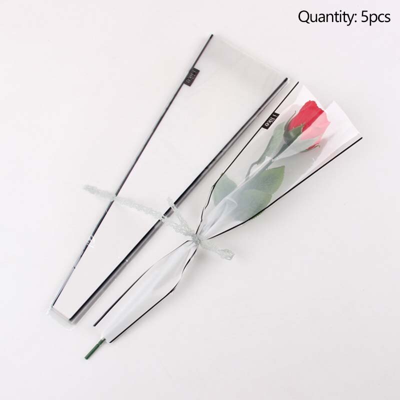 Ramo de flores transparente de plástico rosa, bolsa Opp de embalaje Floral, para el Día de San Valentín, por Uds.