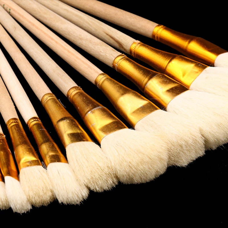 Uld børste feje bladguld sølv folie, børste lim, skønhed makeup børste, et sæt gør-det-selv forgyldte blade værktøjer træ børste