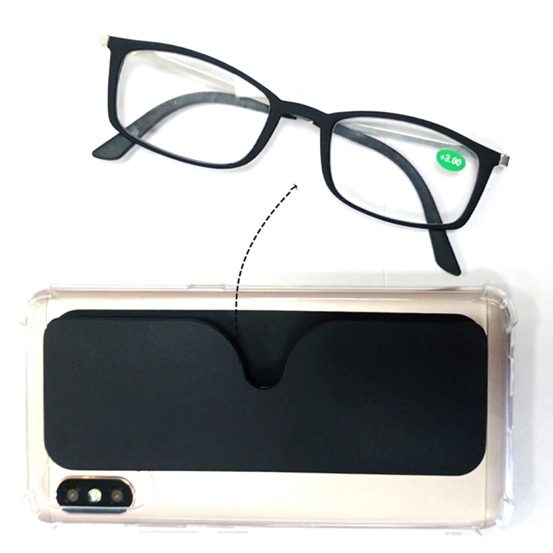 Bærbare ultratynde læsebriller med telefonstativ brilleetui mini pung presbyopia briller fuld stel  +1.5 +2.0 +2.5