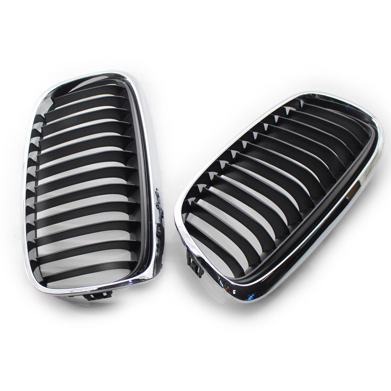 1 par coche rejillas rejilla delantera ovoide doble parrillas brillo reemplazo negro para BMW F45
