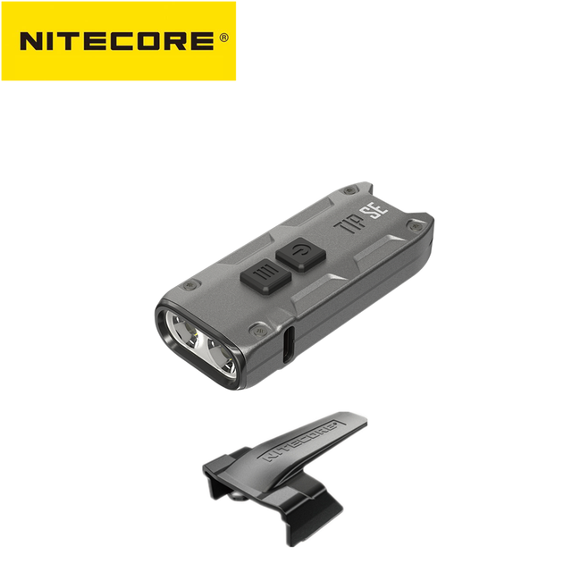 Original NItecore TIP SE Flashlight Keychain Light 700 Lumens MINI LIGHT LED With USB Rechargeable Li-ion battery Keychain Light: GREY