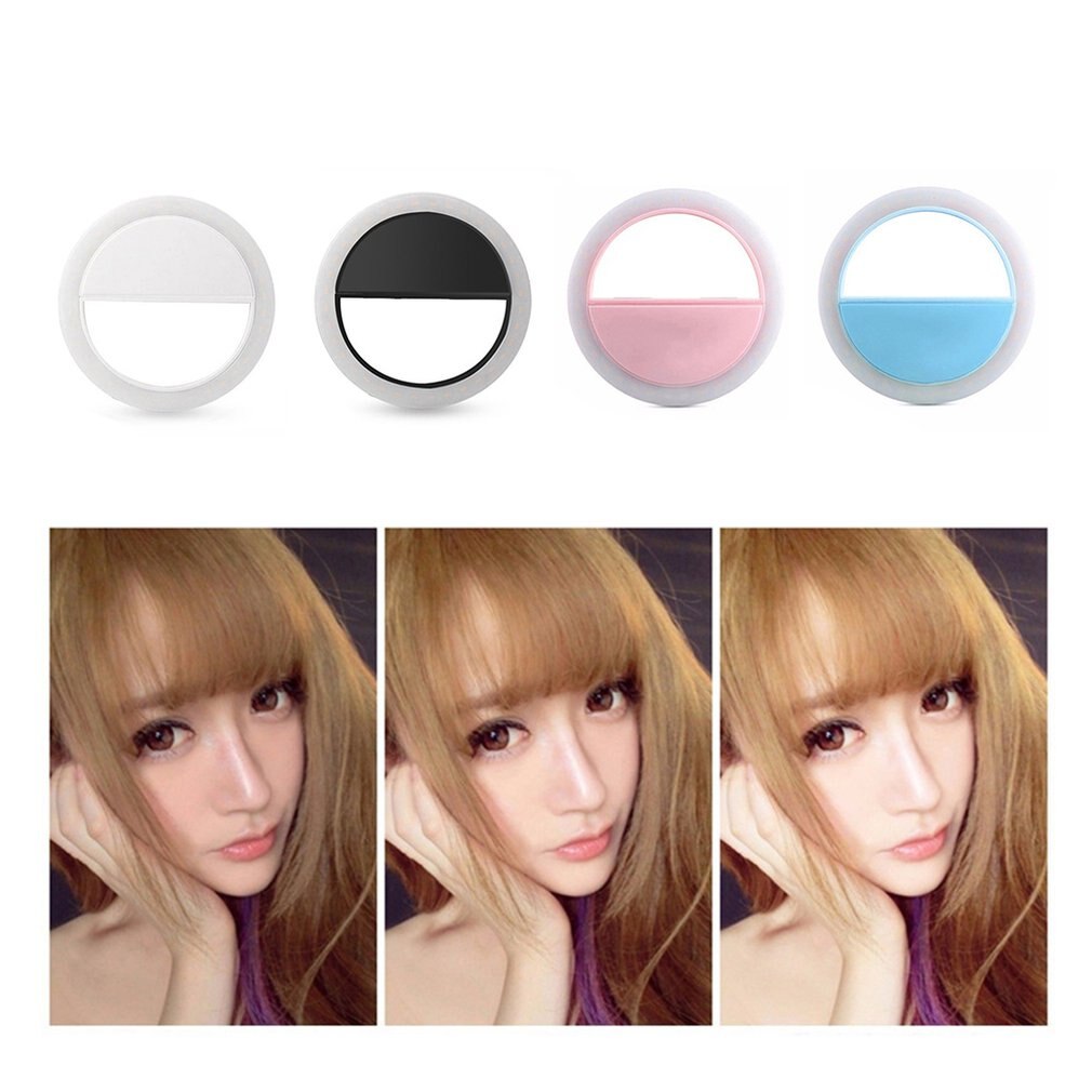 1Pcs Selfie Licht Ring Led Lamp Mobiele Telefoon Lens Selfie Led Lamp Ring Flash Mobiele Telefoon Camera Lenzen Licht opladen Type