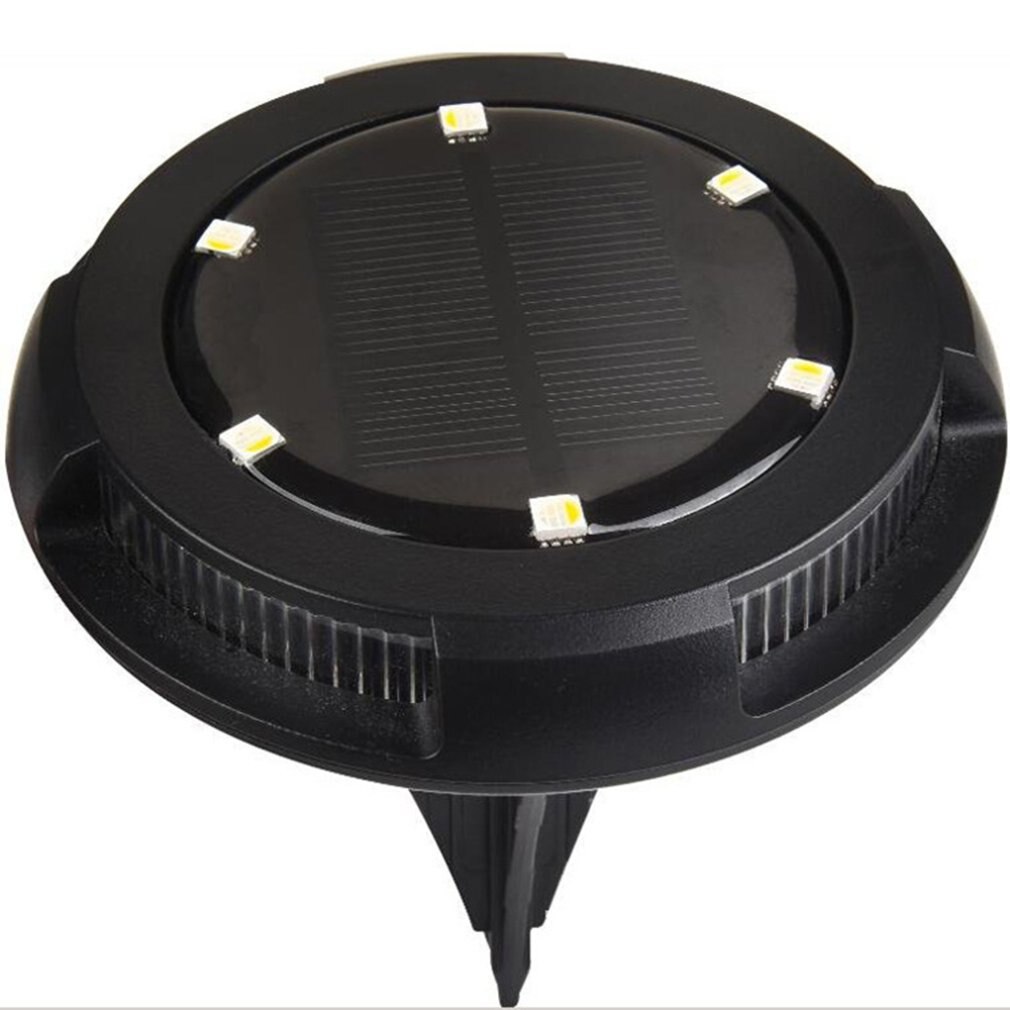 Outdoor Waterproof Led Ground Light Solar Underground Light Round Garden Decoration Lawn Light Monocrystalline Silicon Panel: White
