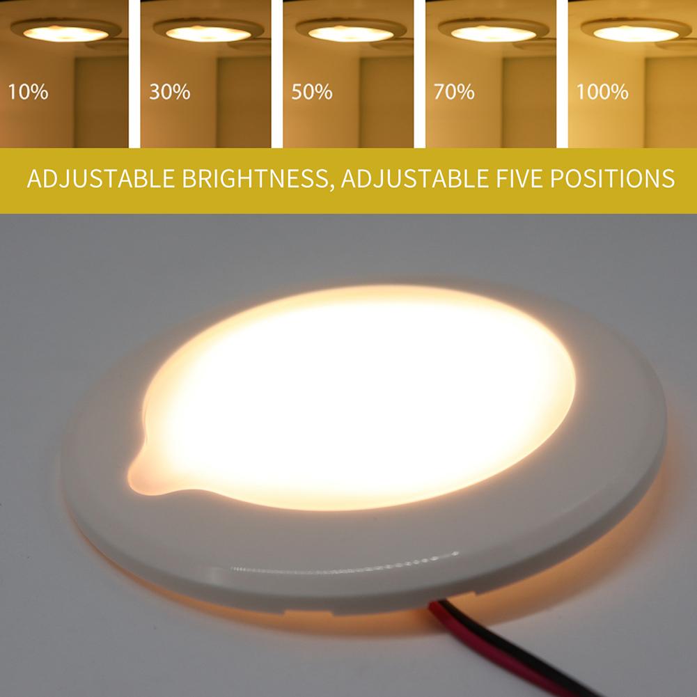 Led rv taglys varm hvid 3300k bil interiør lampe 5 gear justerbar vandtæt touch tag belysning til autocamper båd trailer