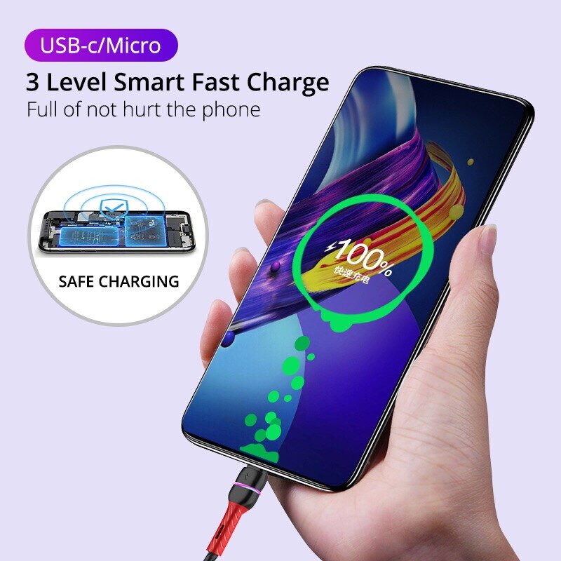 3A USB Type C Câble Pour Samsung S20 S10 Huawei P30 P40 Pro Charge Rapide Type-c Micro Téléphone Portable de Chargement Micro USB Câble