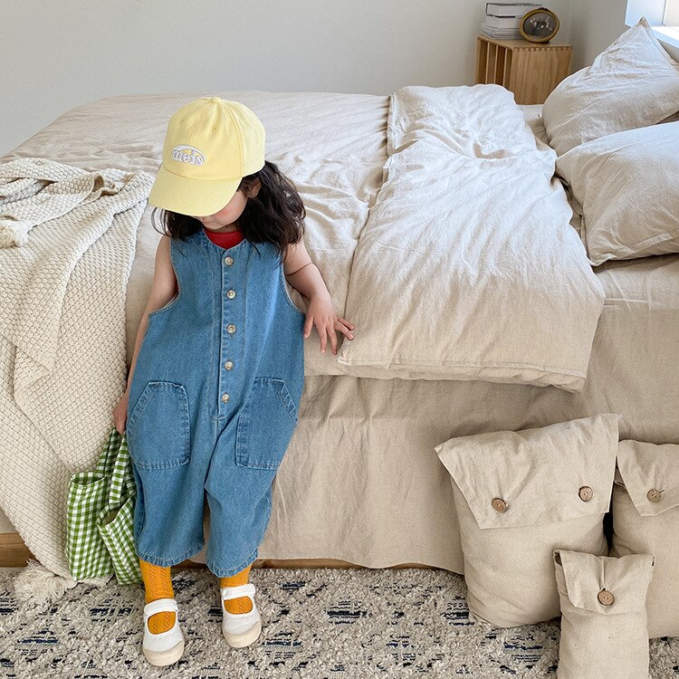 7700 Baby Overalls Meisjes Jumpsuit Lente Zomer Kids Jumpsuit Jeans Baby Boy Overalls 1-9T Kinderen Denim overall Outfit