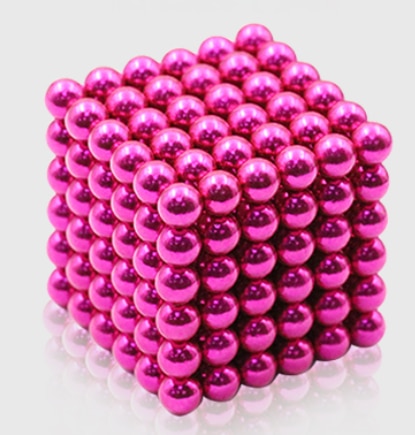 512 pz/lotto fai da te metallo neodimio magnete magico sfere magnetiche blocchi cubo costruzione giocattoli da costruzione Colorfull Arts Crafts Toy: pink-3mm-512pcs