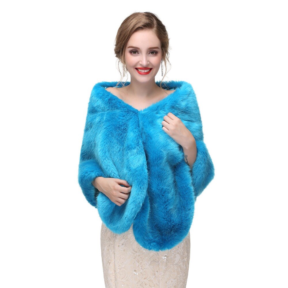 Forevergracedress zachte herfst winter imitatiebont bruid bruiloft wraps bolero jassen bruidsjassen sjaals sjaals  pj410