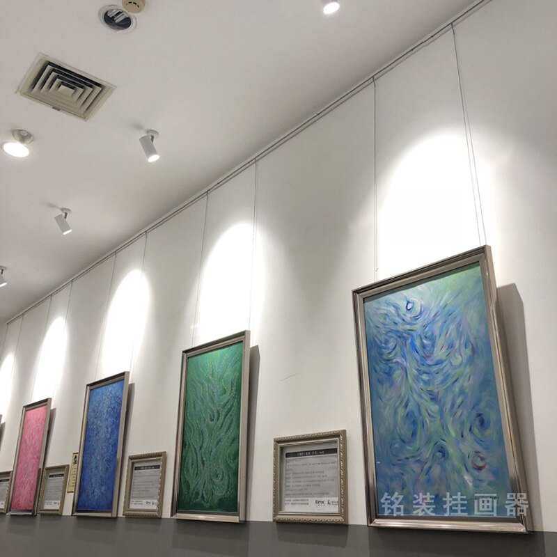 picture hanging system picture frame hangers White rail gallery picture wall J-end hook 120cm cable,2kits C-Rail