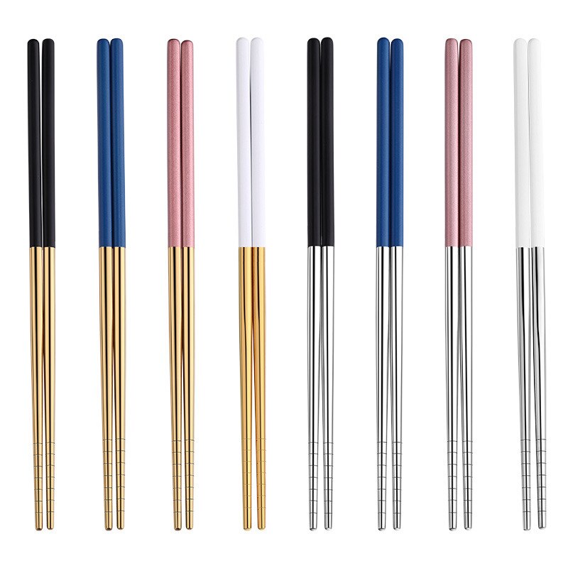 1Pair Japanese Korean Style Chinese Chopsticks Sushi Sticks Noodles Rolls Food Home Tableware Kitchen Tool Portable Reusable