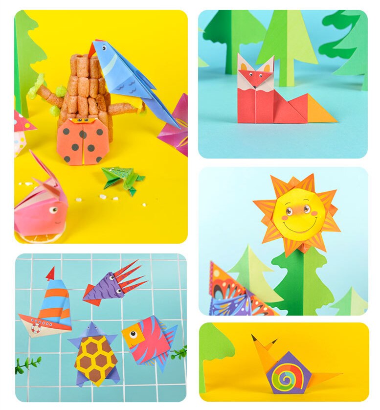 54 pcs 14 CM Cartoon Dier Thuis Origami Papier Kids DIY Ambachtelijke Papier Dubbelzijdig Creativiteit voor Kinderen Origami jaar Xmas