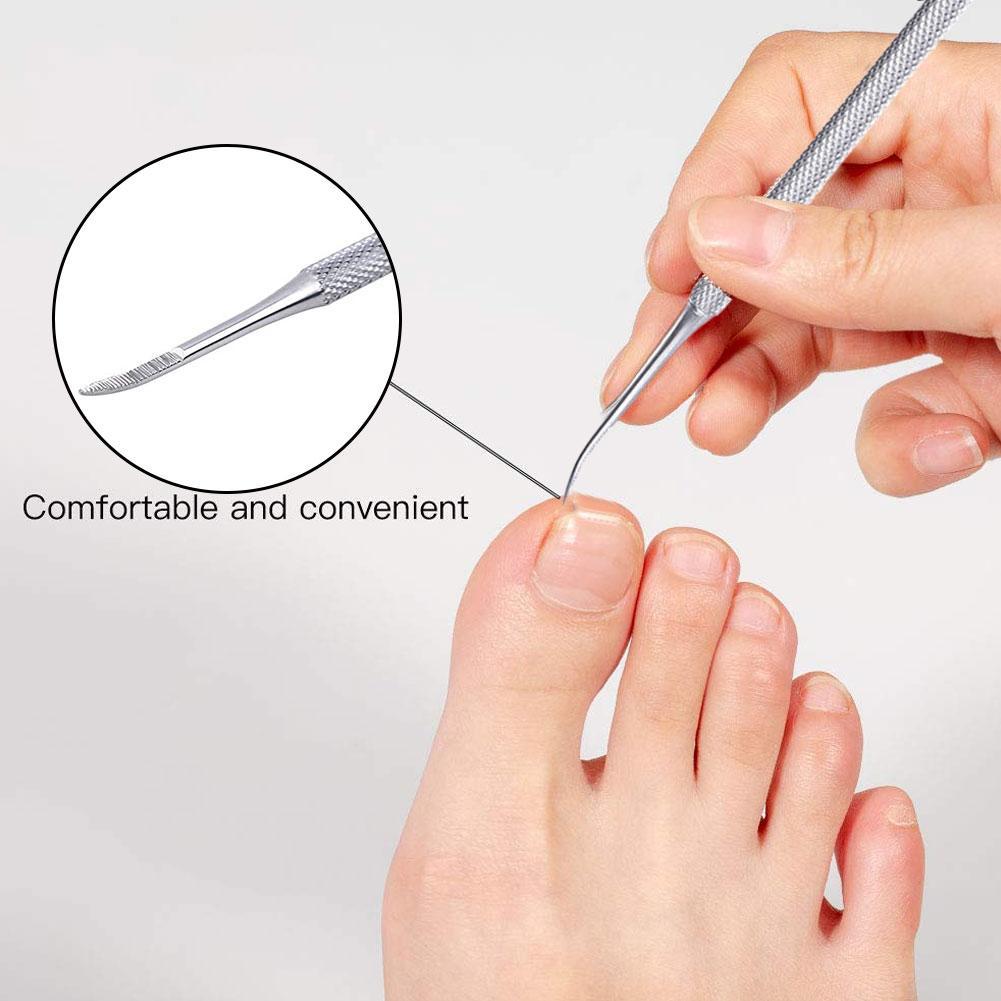 Lima de uñas para dedos de los pies, Lima de pedicura de doble punta, borde satinado, elevador de uñas encarnadas, onicomicosis, paroniquia, 1 ud.