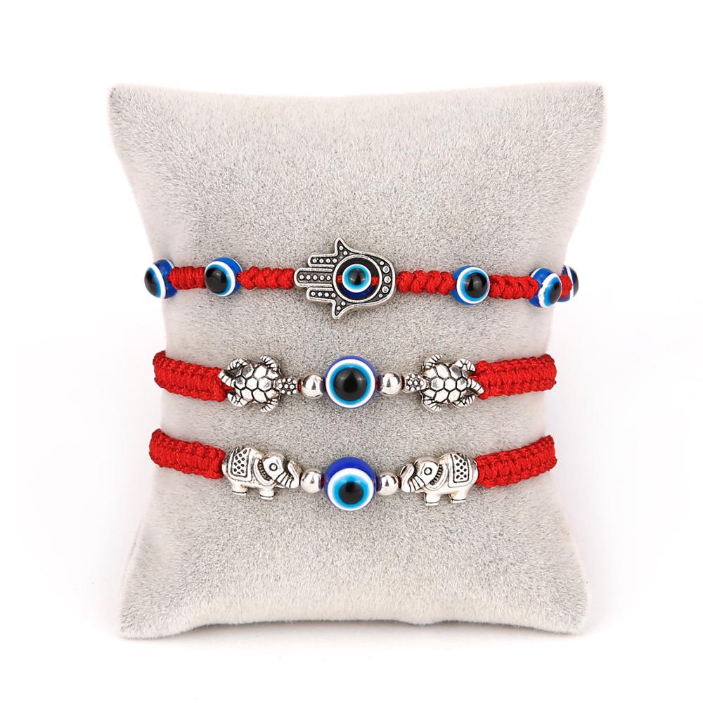 Lucky Rood Zwart String Discussie Armbanden Blue Evil Eye Charm Armbanden Vrouwen Handgemaakte Gevlochten Touw Geluk Sieraden