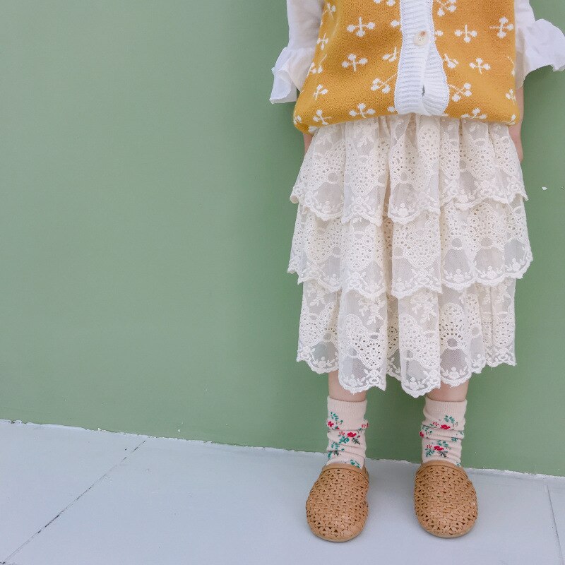 3234 fjederpigs nederdel pigeblonder nederdel kage nederdel koreansk prinsesse nederdel med høj talje