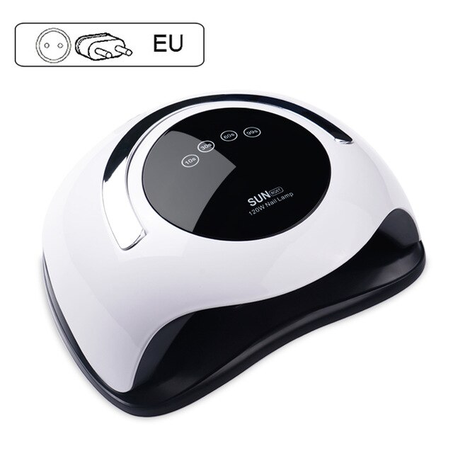 SUN BQ5T 120W UV LED Lamp for Nails 36Leds Nail Drying Gel Polish Nail Dryer LCD Display High Powder Auto Sensing Lamp for Gels: EU Plug