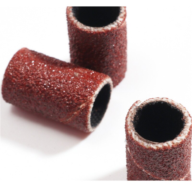 Cabezal cilíndrico para pulir uñas, pulir ruedas, pulir, especial, anillos de pulido, taladro de uñas, herramienta de manicura, 80 #120 #180 #50/100 paquete