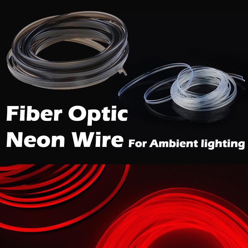 3mm Fiber Optic Neon Wire Extended Strip Invisible Light Guide Accessories For Car Interior Ambient lighting Equipment