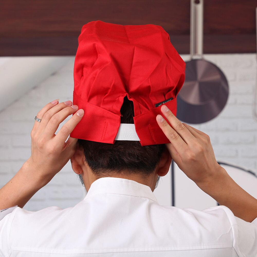 Gorros de cocina ajustables para hombres y mujeres, Elástico cómodo de cocina, café, restaurante, de Trabajo Ropa, sombreros de cocinero, 3 colores