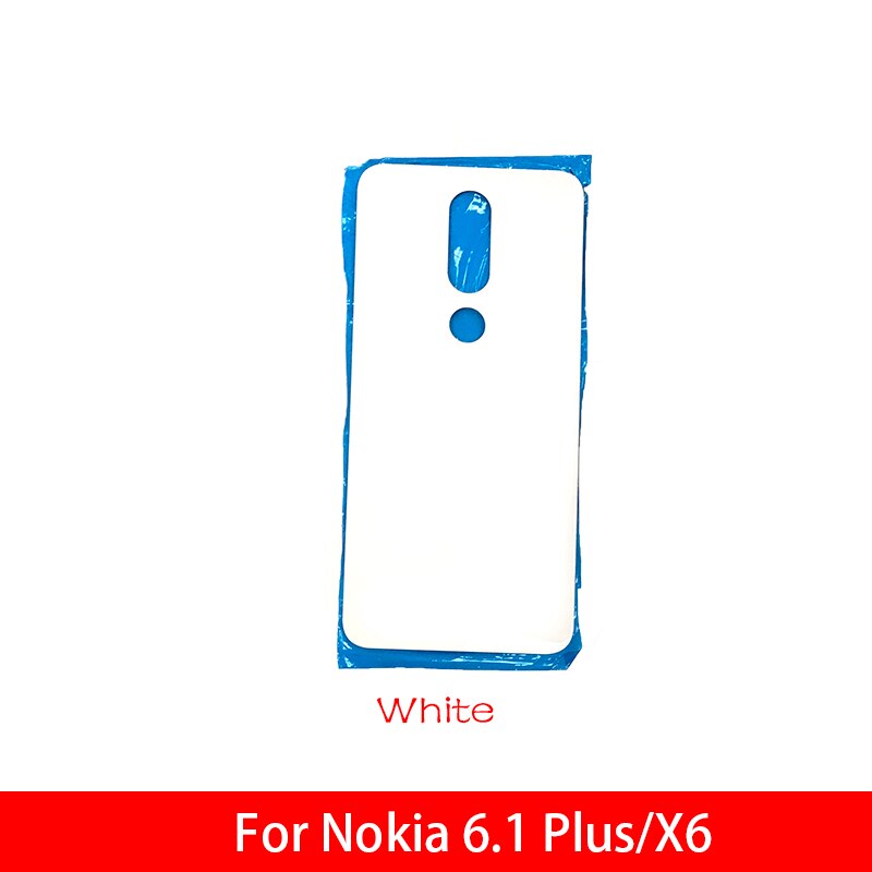 1Pcs Glas Achter Back Behuizing Batterij Cover Voor Nokia X6/ 6.1 Plus Ta-1099/1103 Vervanging onderdelen: White No Lens