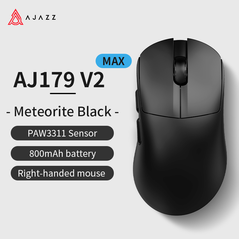 AJAZZaj179v2max Gaming Mouse Wireless Wired Bluetooth Three-mode Right Hand: black