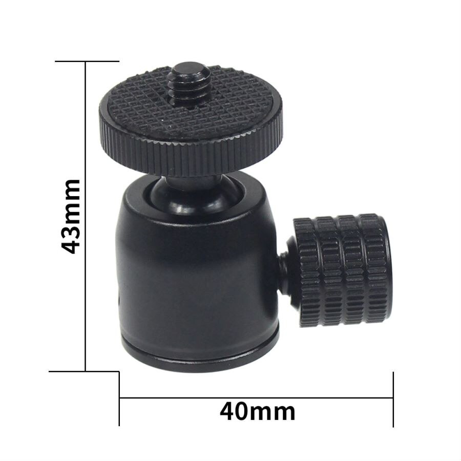 Mini BallHead 360 Swivel 1/4 Screw Tripod Ball Head Lock Knob for DSLR Camera Monopod Flash Light Stand Video Photo Accessories