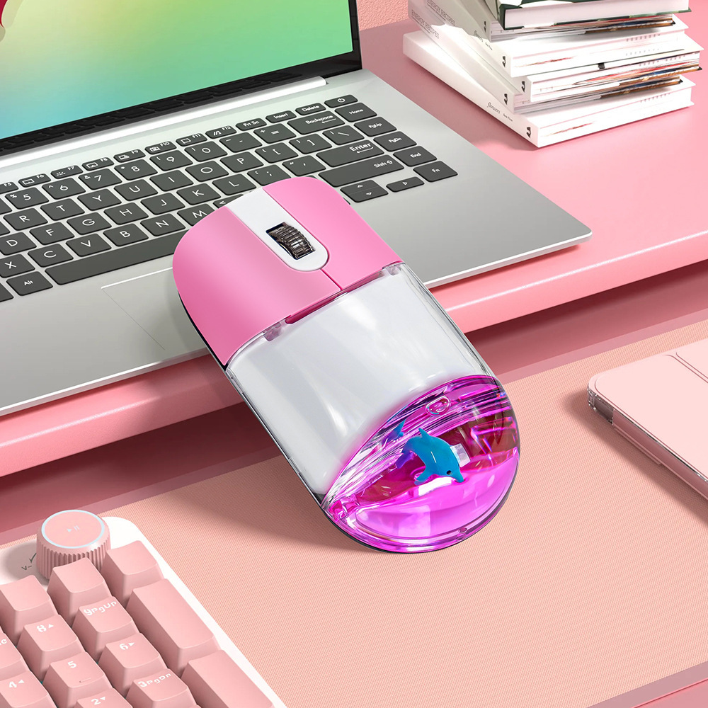 2,4G Nette Ozean Kreaturen Drahtlose Maus Kreative Schwimmende Tiere Computer USB Kristall Flüssigkeit Optische Mäuse Für Büro Laptop