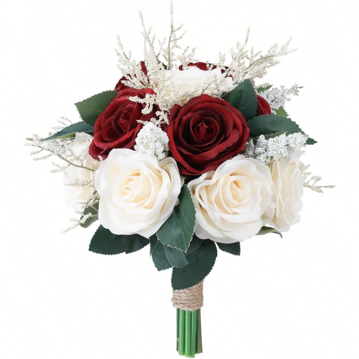 Hochzeitssträuße für sterben braut, brautjungfernsträuße, künstliche blumen, weinroter rosenstrauß für sterben braut, kirchen- und heimdekoration