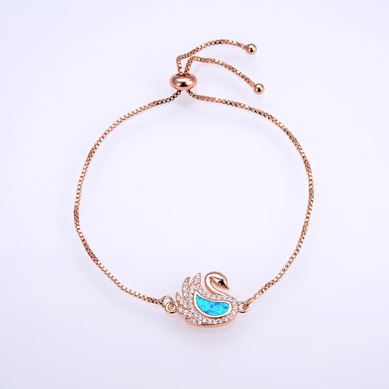 KAMAF-bracelet de cygne opale simple, à la , bijou de fête, couleur 4,: KK-DMB092-RG-A1
