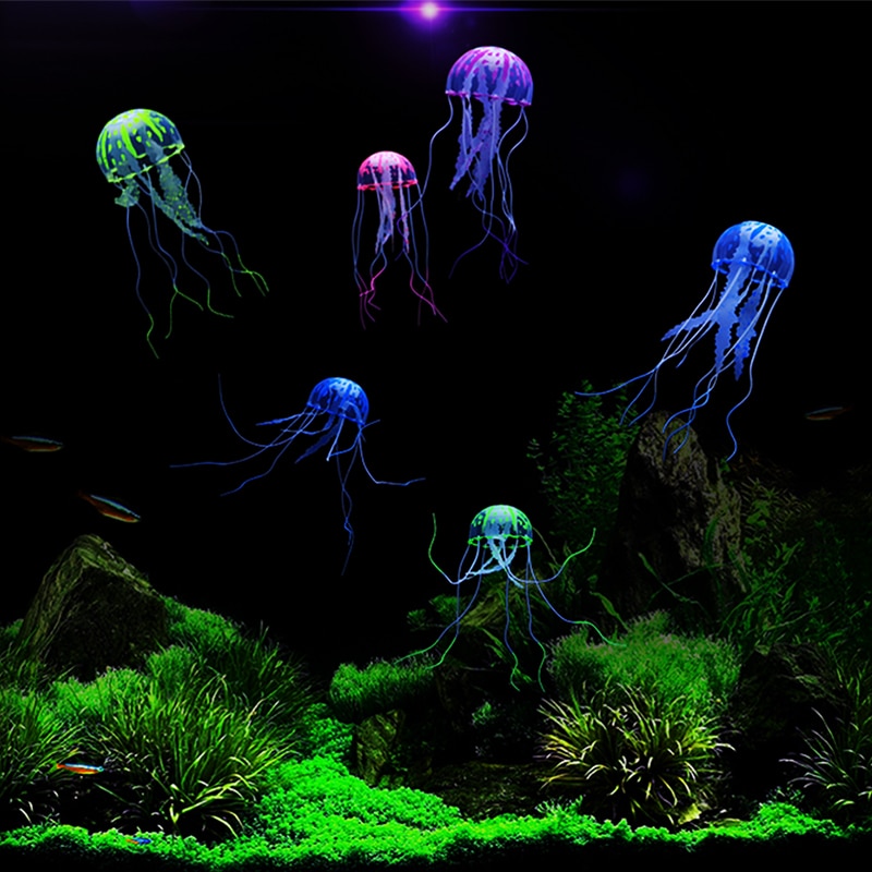 Aquariumdecoratie kunstmatig zwemmen lichtgevend effect kwallen aquariumdecoratie simulatie fluorescentie kunstmatige simulatie