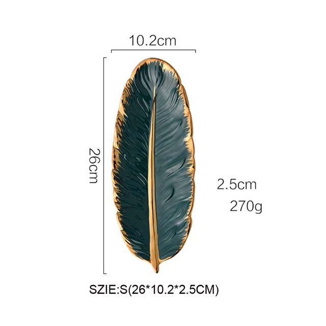 Nordic Keramische Sieraden Plaat Fruit Ins Home Decoratie Ornamenten Lade Schotel Decoratieve Sieraden Schotel Keramische Schotel Lade Ring Houder: green gold S