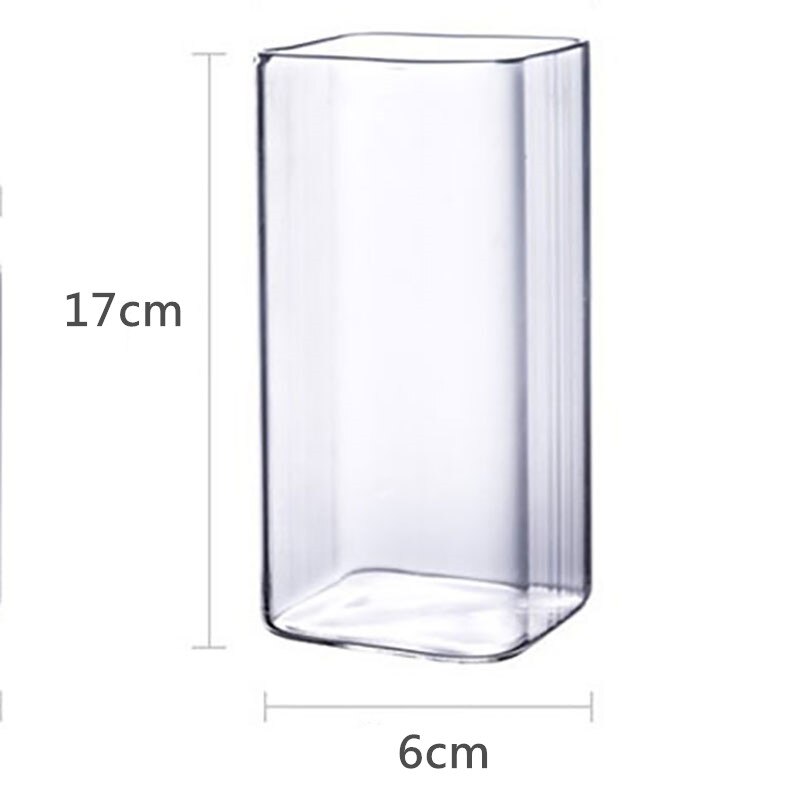 1/2/4Pcs Transparent Temperature Resistant Square Glass Tea Milk Cup Water Milk Juice Simple Juice Cup Dessert Cup Durable: 480ml / 1pcs
