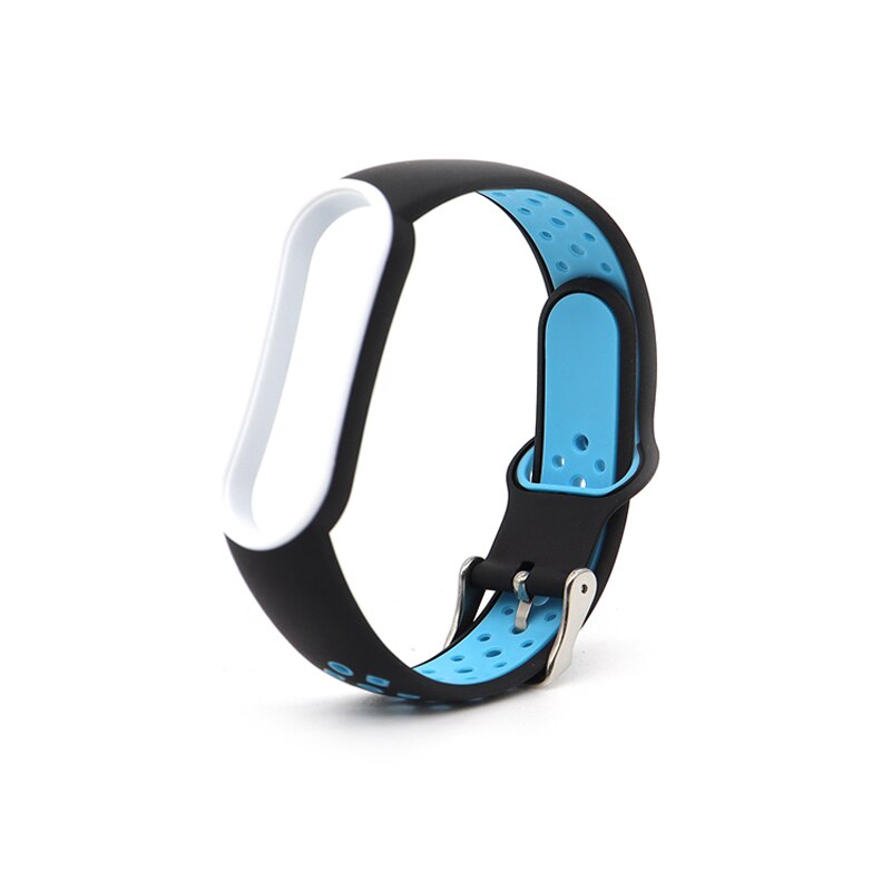 Para Xiaomi Mi Band 5 4 3 6 Correa de doble Color pulsera de silicona reemplazo para Xiaomi Band 4 MiBand 3 5 6 correas de banda: M / Negro antiguo