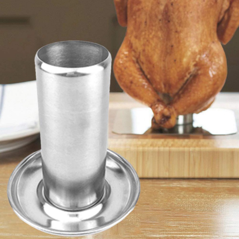 Steel Beer Can Chicken Turkey Roaster Oven Rotisserie Bbq Grill Rack Stand Holder Tray Turkey Vertical Poultry Roaster Rack Xmas