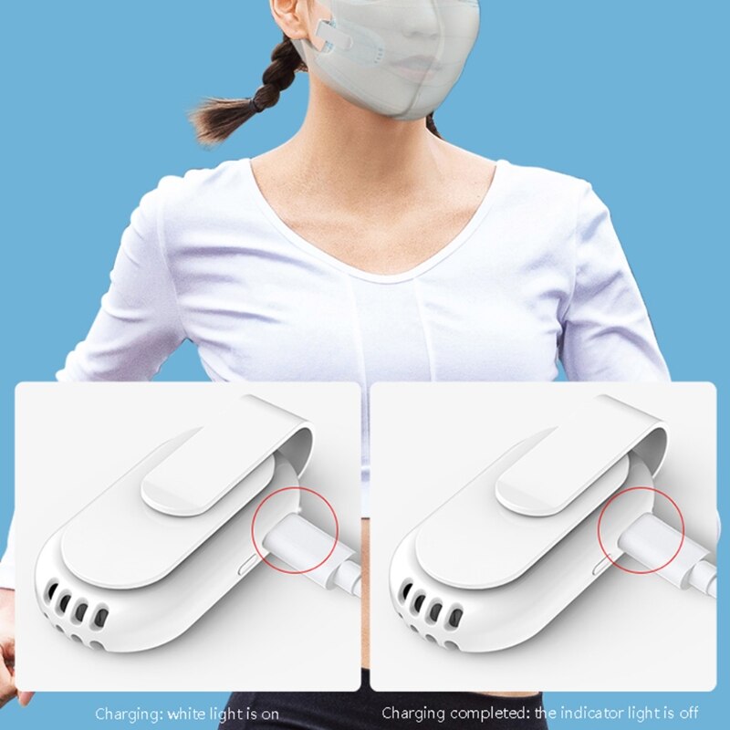 Wearable Air Mask Fan, Health Protection Clip on Fan, Make Breathing Easier U1JE
