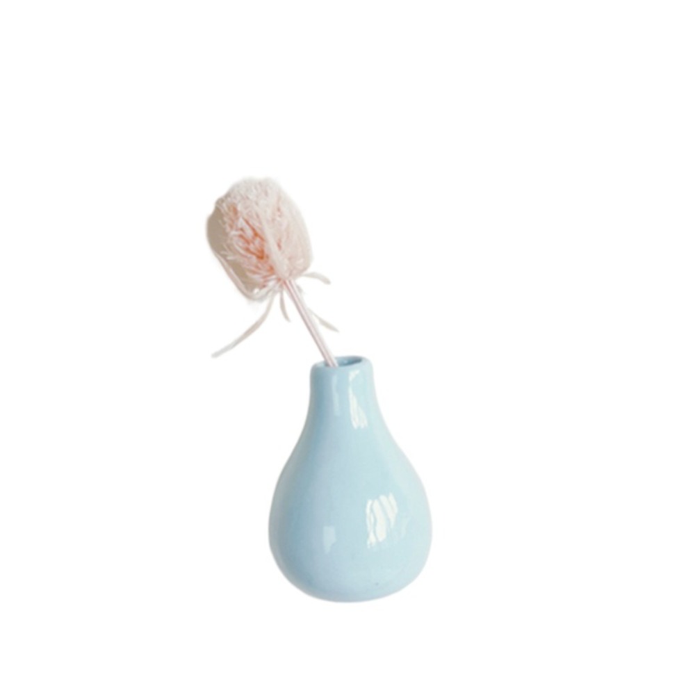 Søt keramisk vase kjøleskapsklistremerker uten planter diy mini plantevase utsøkt kinesisk stil porselen bonsai stue: Blå