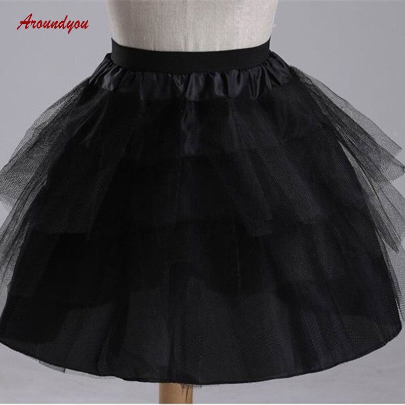 Vit eller svart kort tyll lolita underkjol för flicka underkjol tyll crinoline tutu underkjol