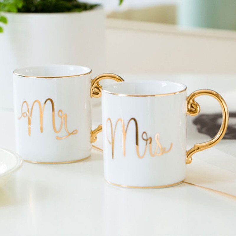 1 par porcelæn te kop til kæreste kæreste jubilæum bryllupsfest favor valentinsdag: D