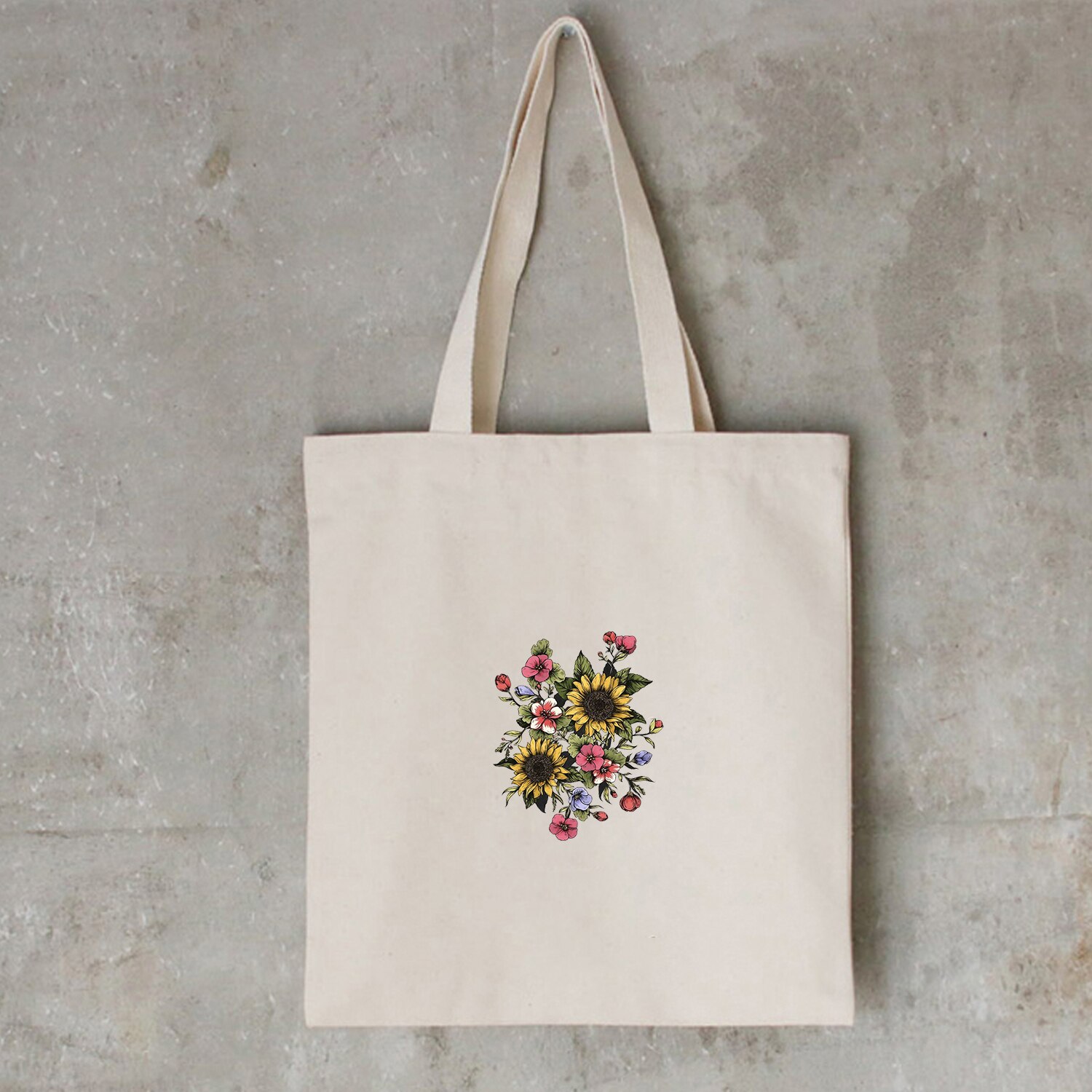 Women Canvas Shopping Bags Sun Flower Series Printing Eco Reusable Sweet Ladies Bags Women Beach Bags Vintage Literary