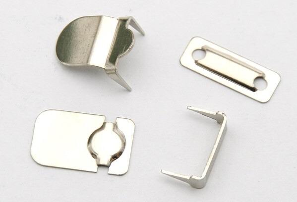 60 sæt / parti han -006 4-- delte buksekroge metal messing knapper sølv nikkel / sort nikkel / bronze farve: Nikkel