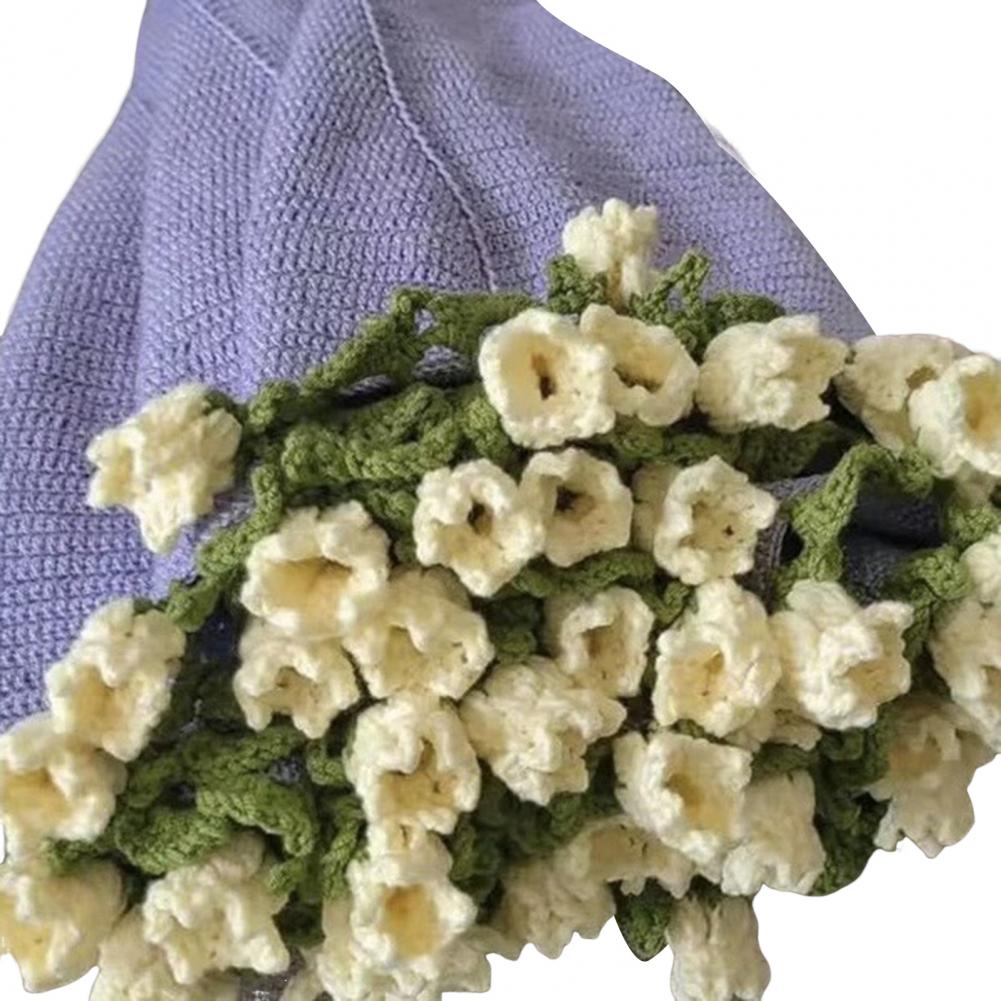 DIY Crochet Rose Bouquet Blanket Kit - Unfinished Handmade Flower Throw for Craft Lovers, Home Decor & Making(80cm, Yarn ): Yellow