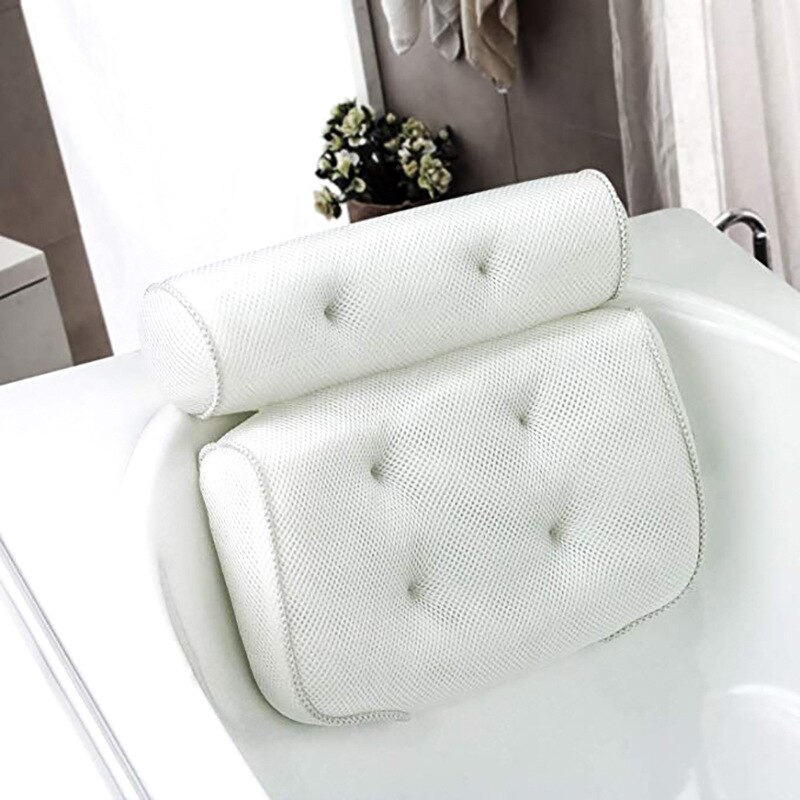 Oreiller de bain SPA doux et épais, appui-tête de baignoire avec dossier, coussin de cou à ventouse, accessoires de salle de bain, faire une sieste